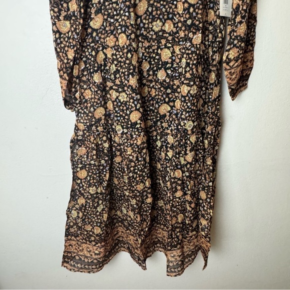 Billabong Stormy Night Fall Floral Boho Midi Cotton Gauze Floaty Long Sleeve - Picture 7 of 11